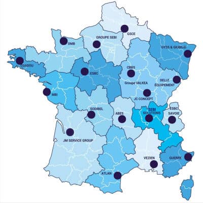 Réseau Matériel de blanchisserie industrielle Andromède France